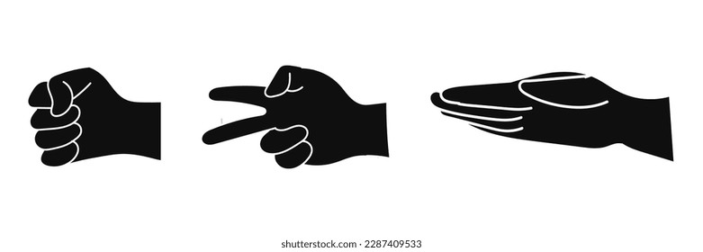 Rock Scissors Paper. dispute Draw. Vector illustration on a white background.