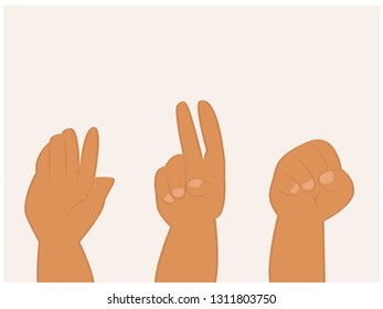 Rock, Scissors, Paper - Hand Game. Vector illustration.hand gesture isolated on white background 