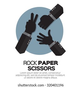Rock, Scissors, Paper - Hand Game. Vector illustration