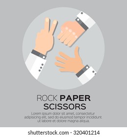 Rock, Scissors, Paper - Hand Game. Vector illustration