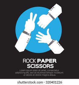 Rock, Scissors, Paper - Hand Game. Vector illustration