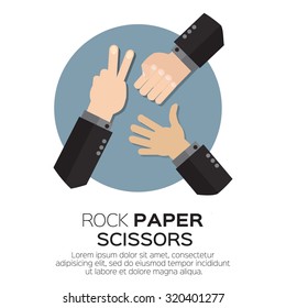 Rock, Scissors, Paper - Hand Game. Vector illustration