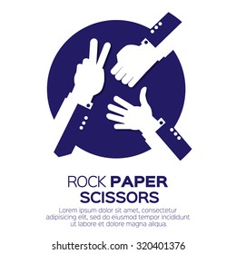 Rock, Scissors, Paper - Hand Game. Vector illustration