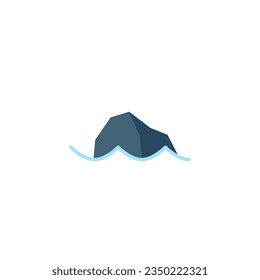 Rock in sea icon. Clipart image isolated on white background