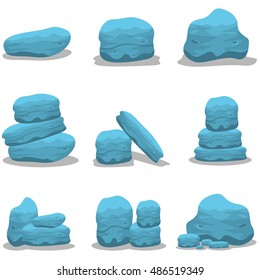 Rock set collection stock vector art illustration