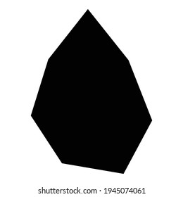 Gesteinsform, Silhouette, Vektorgrafik, Symbol. Geometrisches, eckiges Element. Kies, Steinamorph-Form