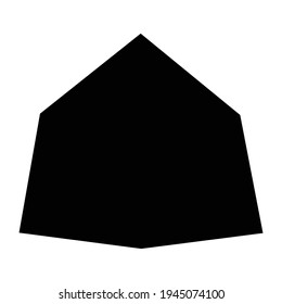 Forma de roca, ilustración de vector de silueta, icono. Ángulo geométrico, elemento dudoso. Gravel, forma amorfa de piedra