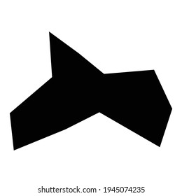 Forma de roca, ilustración de vector de silueta, icono. Ángulo geométrico, elemento dudoso. Gravel, forma amorfa de piedra