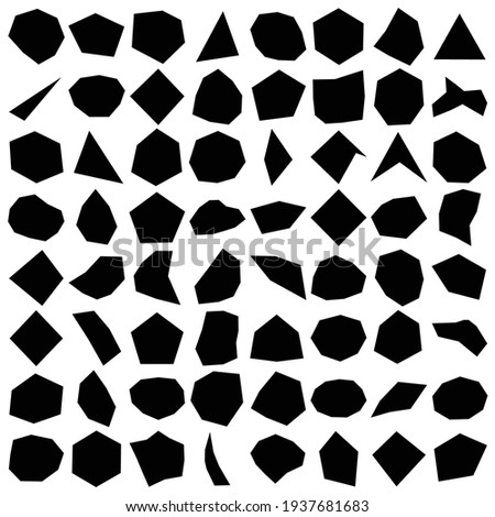 Rock shape, silhouette vector illustration, icon. Geometric angular, edgy element. Gravel, stone amorph shape