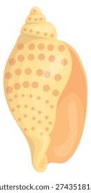 Rock shell. Yellow tropical cockleshell cartoon icon