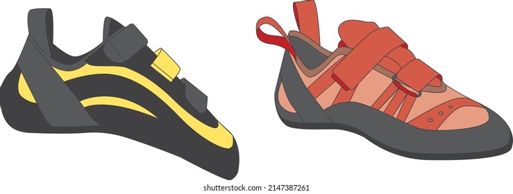 rock shoes, Illustration of professional rock shoes for bouldering