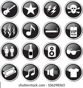 rock show icon set
