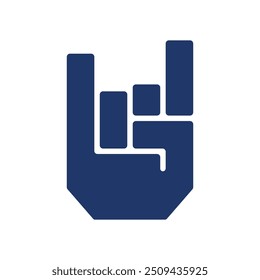 Rock sign gesture  logo, simple modern logo hand sign rock