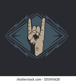 rock sign hand graphic for t-shirt,tee graphic