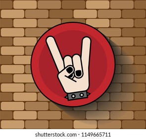 Rock Sign Hand Icon Logo Symbol Punk Metal Emo Music Styles