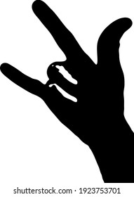 rock sign with hand on a white background vector art