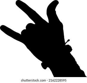 rock sign with hand on a white background vector art