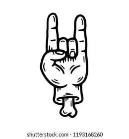 Rock Roll Hand Sign Stock Vector (Royalty Free) 167404256 | Shutterstock