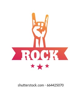 rock sign, hand-horn vector symbol