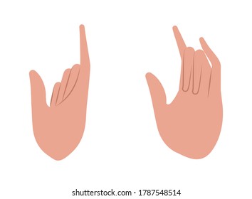 rock sign with hands design of People arm finger person learn communication healthcare theme Vector illustration