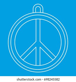 Rock sign icon blue outline style isolated vector illustration. Thin line sign