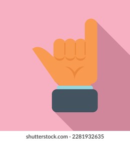 Rock sign icon flat vector. Finger hold. Pinch point