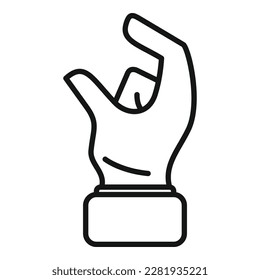 Rock sign icon outline vector. Finger hold. Pinch point