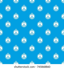 Rock sign pattern repeat seamless in blue color for any design. Vector geometric illustration