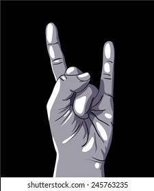 Rock sign, vector illustration