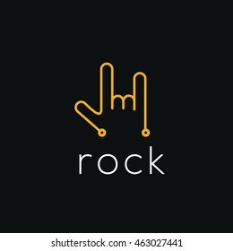 Rock sign vector logo template