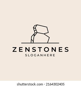 rock simple logo line art vector vector design