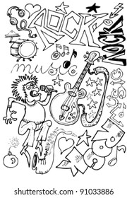 Rock singer doodle