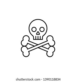 rock, skull, bones icon. Element of rock and roll icon. Thin line icon for website design and development, app development. Premium icon