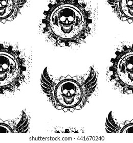 Rock skull music pattern