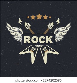 Rock slogan print 