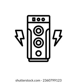 Ilustración vectorial de icono de contorno del altavoz de rock