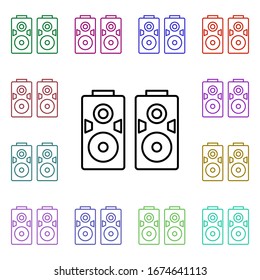 Rock speakers multi color style icon. Simple glyph, flat vector of rock and roll icons for ui and ux, website or mobile application