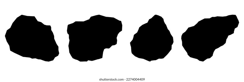 Rock specimen. Black stone set.