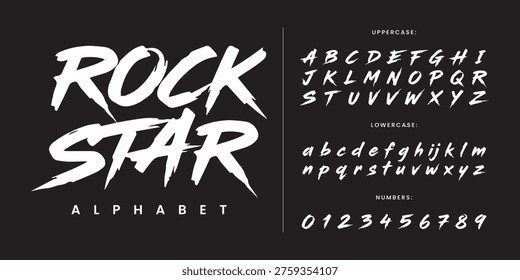 Rock Star Aggressive Brush Font With Sharp Edges And Textured Strokes For Music Festival Branding