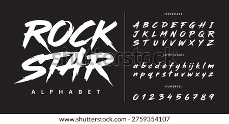 Rock Star Aggressive Brush Font With Sharp Edges And Textured Strokes For Music Festival Branding