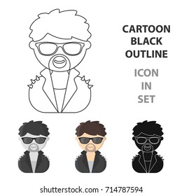 Rock star cartoon icon. Illustration for web and mobile design.
