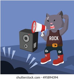 rock star cat concert