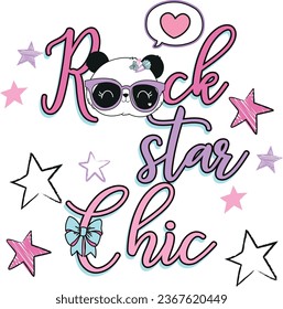 rock star chic panda cute girl