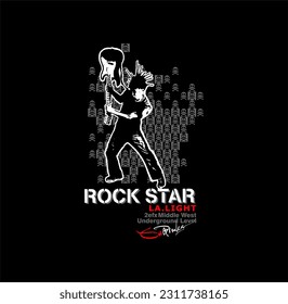 THE ROCK STAR design typography vector illustration for print.