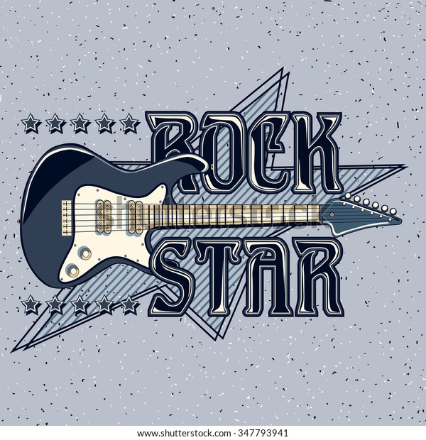 Rock Star Emblem Stock Vector (Royalty Free) 347793941