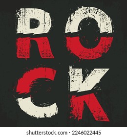 Rock star emblem, t-shirt vintage print, rock musician logo