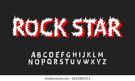 rock star tipo fonte estilo vetor design com negrito e irregular. perfeito para tipografia cartazes de música, capas de álbuns, ou marca edgy.