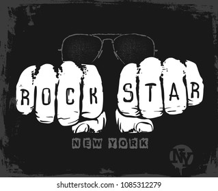 Rock star graphic design , vector illustration t-shirt print.