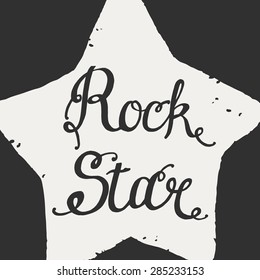 Rock star grunge icon for your design, vector illustration.