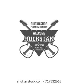 rock star guitar vector